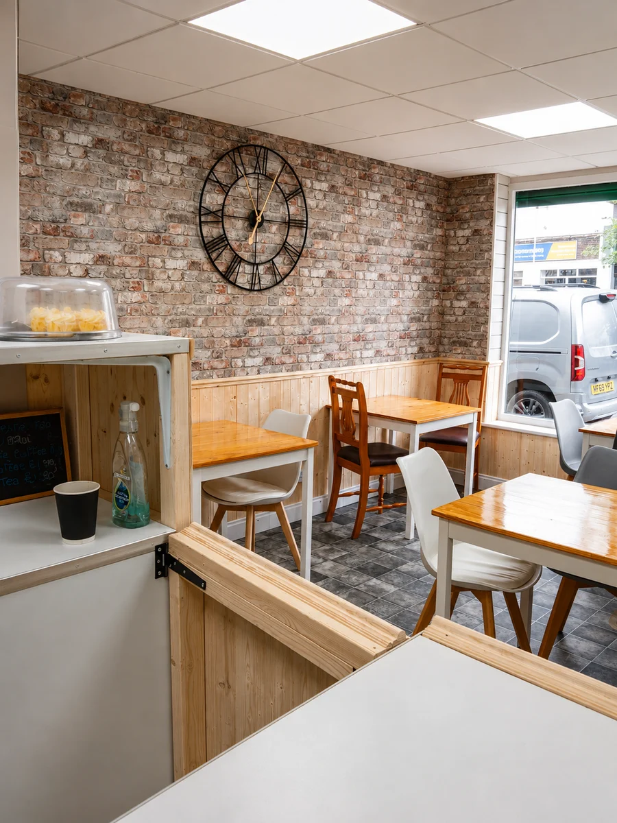 The bright cafe interior at Clair's Gluten Free Bakery